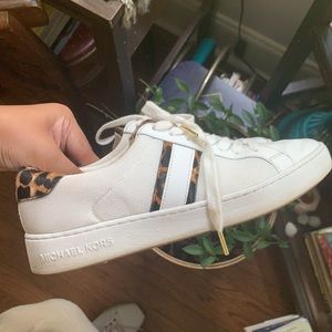 Michael Kors White and Cheetah print sneakers